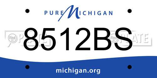 8512BS Michigan License Plate