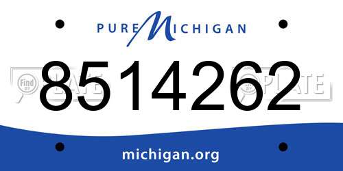 8514262 Michigan License Plate