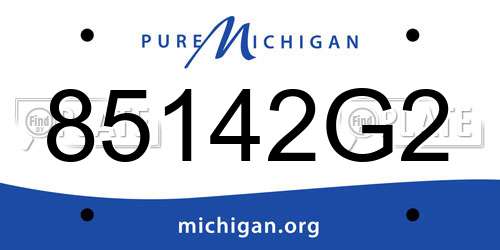 85142G2 Michigan License Plate