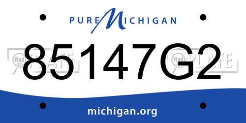 85147G2 Michigan License Plate