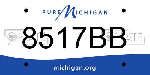 8517BB Michigan License Plate
