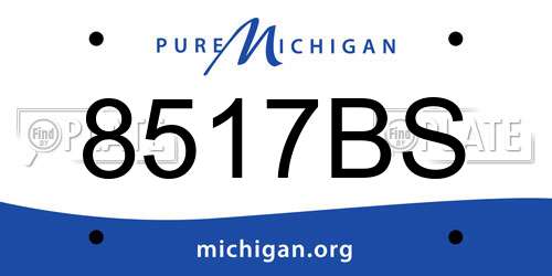 8517BS Michigan License Plate