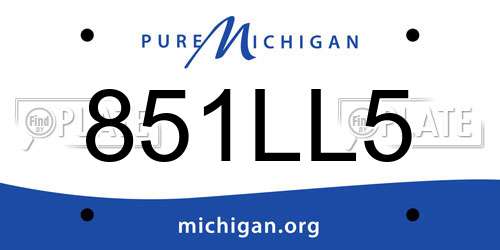 851LL5 Michigan License Plate
