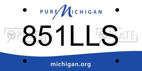851LLS Michigan License Plate