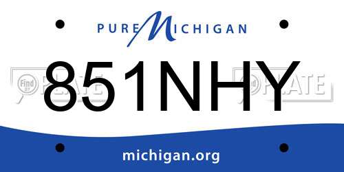 851NHY Michigan License Plate