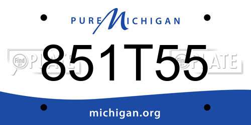 851T55 Michigan License Plate