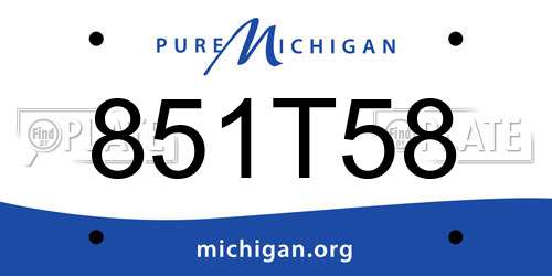 851T58 Michigan License Plate