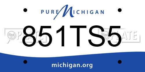 851TS5 Michigan License Plate
