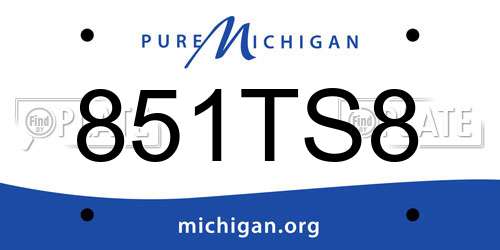 851TS8 Michigan License Plate
