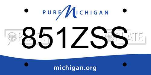 851ZSS Michigan License Plate