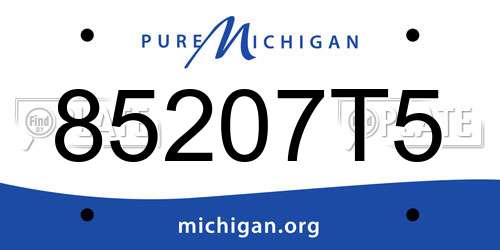 85207T5 Michigan License Plate