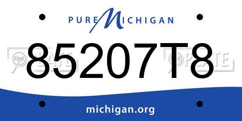 85207T8 Michigan License Plate