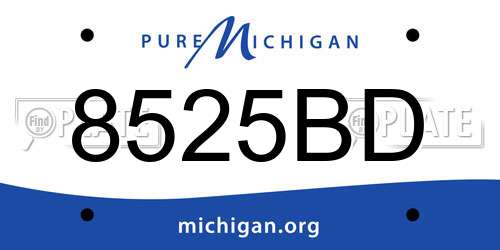 8525BD Michigan License Plate