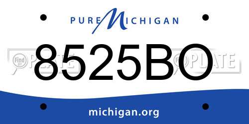 8525BO Michigan License Plate