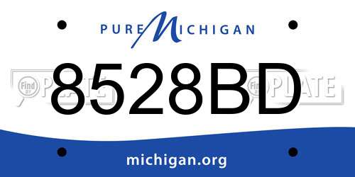 8528BD Michigan License Plate