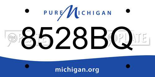 8528BQ Michigan License Plate