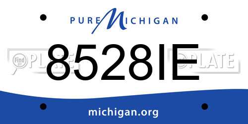 8528IE Michigan License Plate