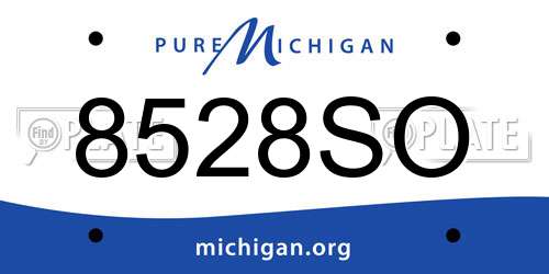 8528SO Michigan License Plate
