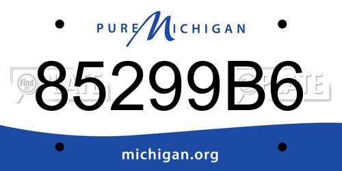 85299B6 Michigan License Plate