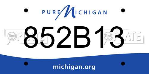 852B13 Michigan License Plate