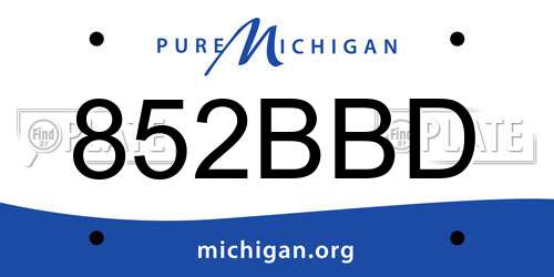 852BBD Michigan License Plate