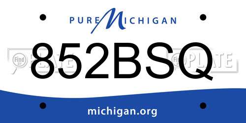 852BSQ Michigan License Plate