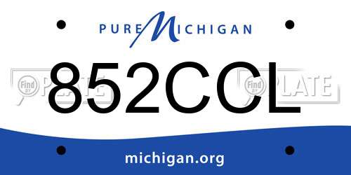 852CCL Michigan License Plate