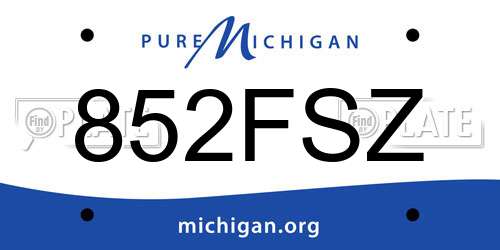 852FSZ Michigan License Plate