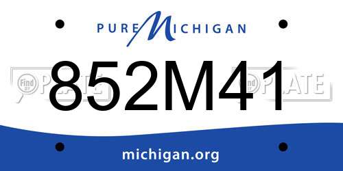 852M41 Michigan License Plate