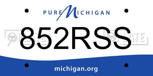 852RSS Michigan License Plate
