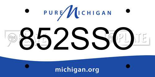 852SSO Michigan License Plate