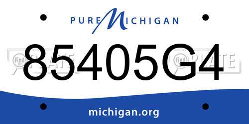 85405G4 Michigan License Plate