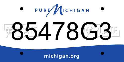 85478G3 Michigan License Plate