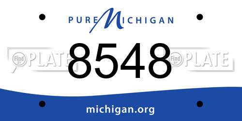 8548 Michigan License Plate