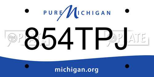 854TPJ Michigan License Plate