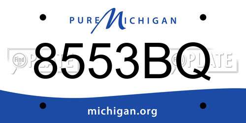 8553BQ Michigan License Plate