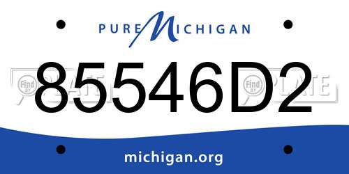 85546D2 Michigan License Plate