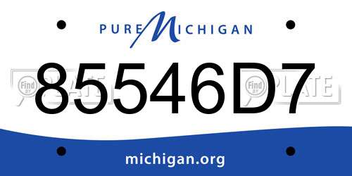 85546D7 Michigan License Plate