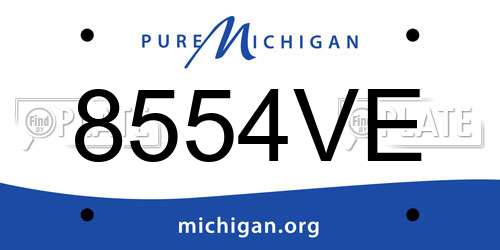 8554VE Michigan License Plate