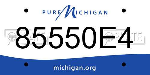 85550E4 Michigan License Plate