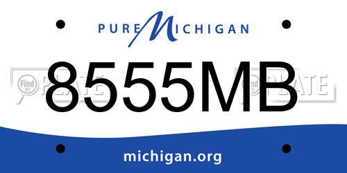 8555MB Michigan License Plate