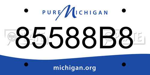 85588B8 Michigan License Plate