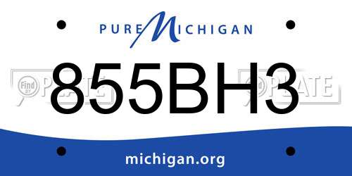 855BH3 Michigan License Plate