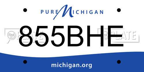 855BHE Michigan License Plate