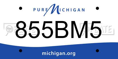 855BM5 Michigan License Plate