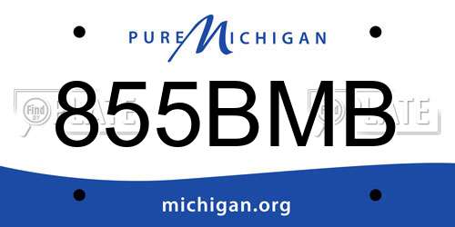 855BMB Michigan License Plate
