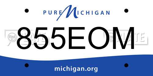 855EOM Michigan License Plate