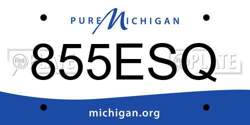 855ESQ Michigan License Plate