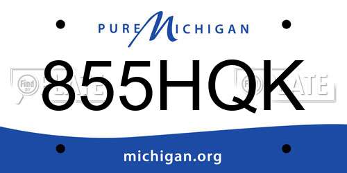 855HQK Michigan License Plate