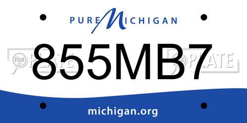 855MB7 Michigan License Plate